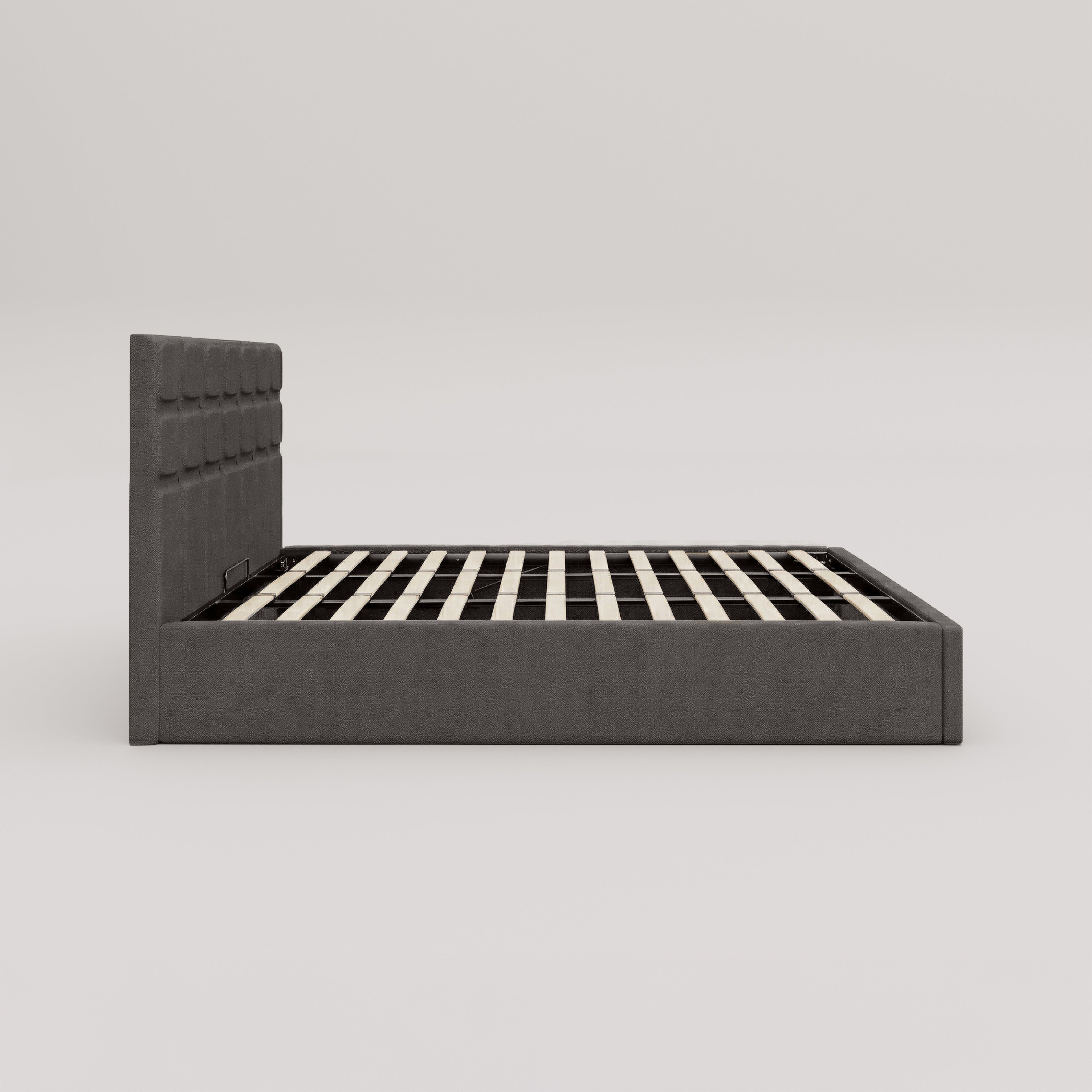 Zuri Hydraulic Upholstered Bed with Storage - Moonmist Grey