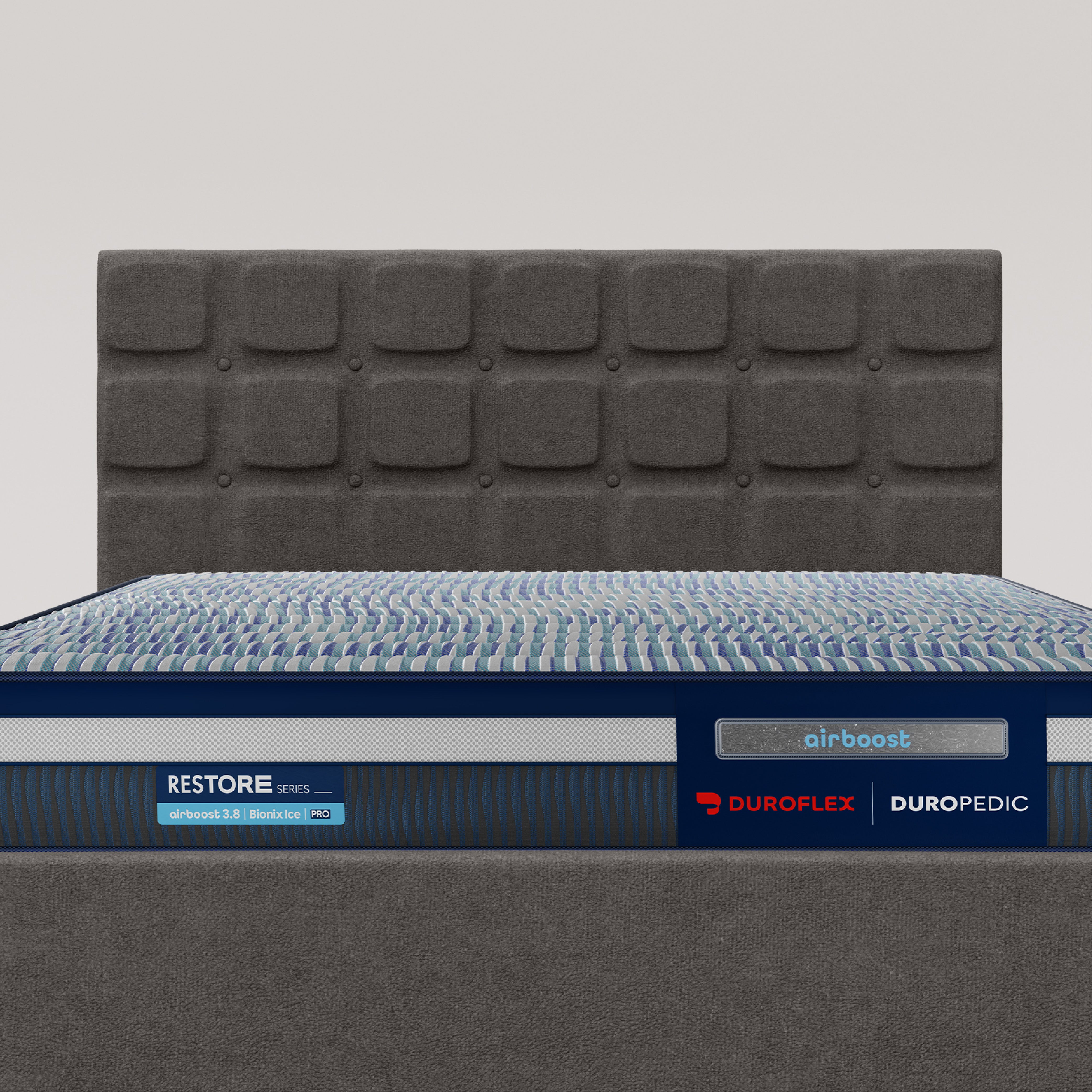 Zuri Hydraulic Upholstered Bed with Storage - Moonmist Grey