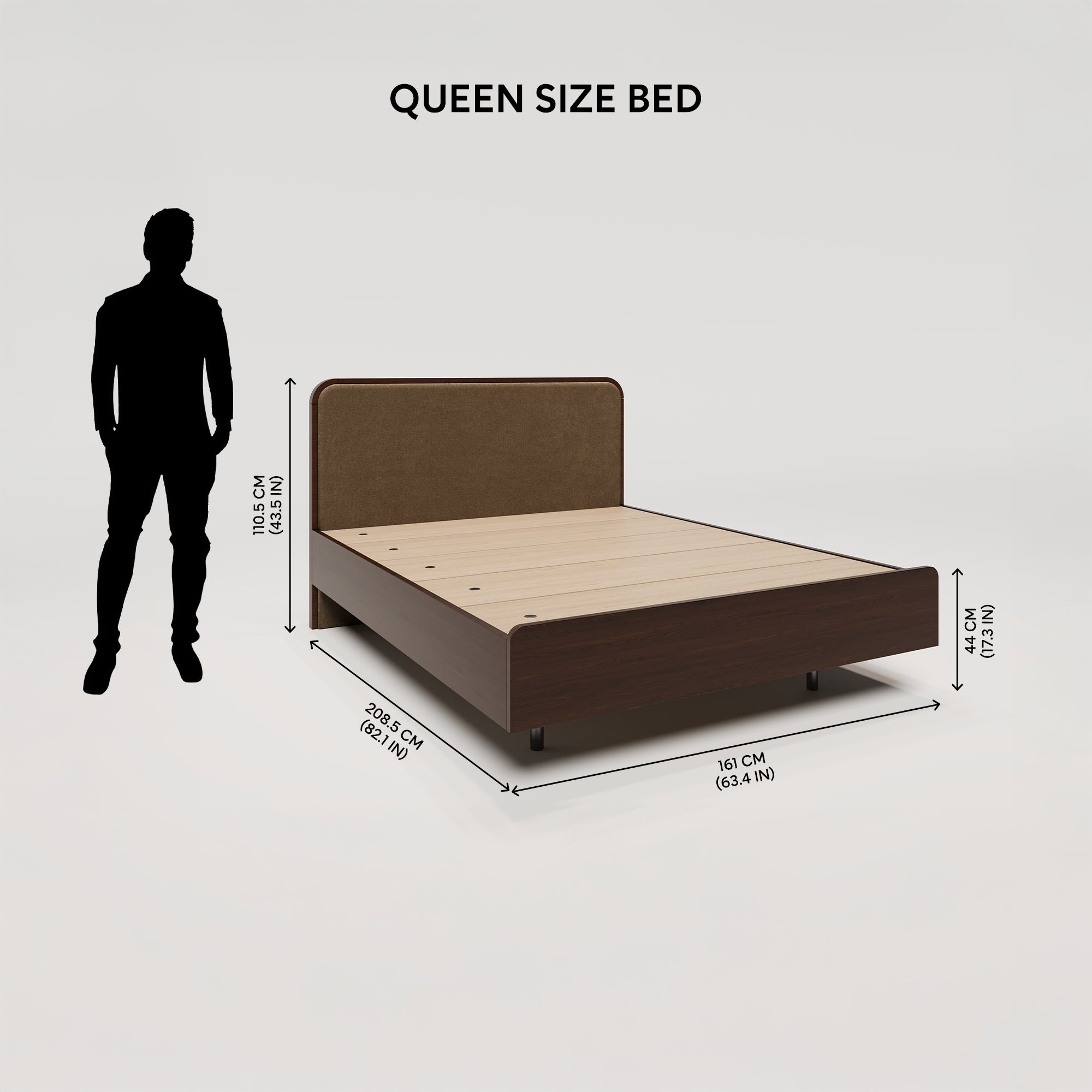 Halo Upholstered Bed - Breen Brown
