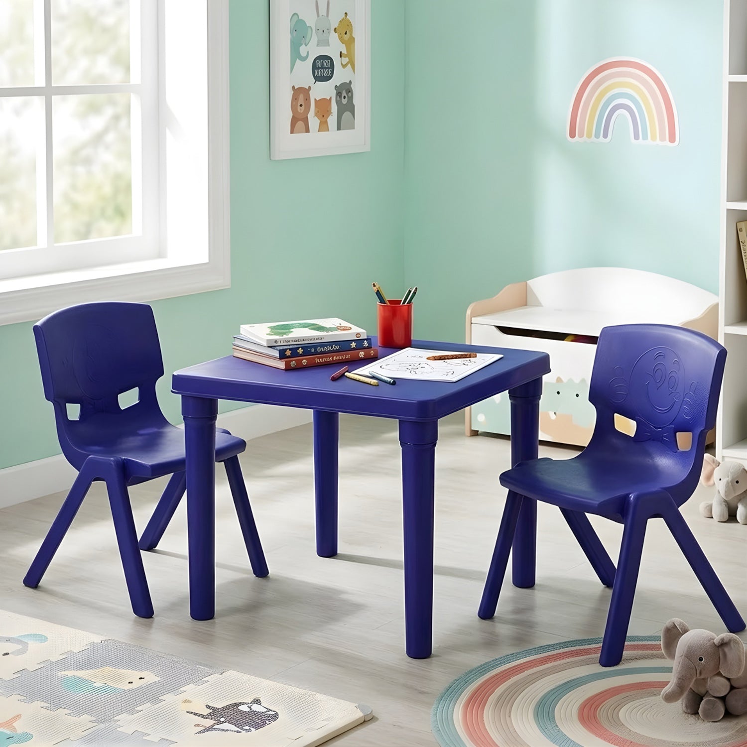 Nilkamal Genius Ludo Table + 2 Chairs Kid's Study Set