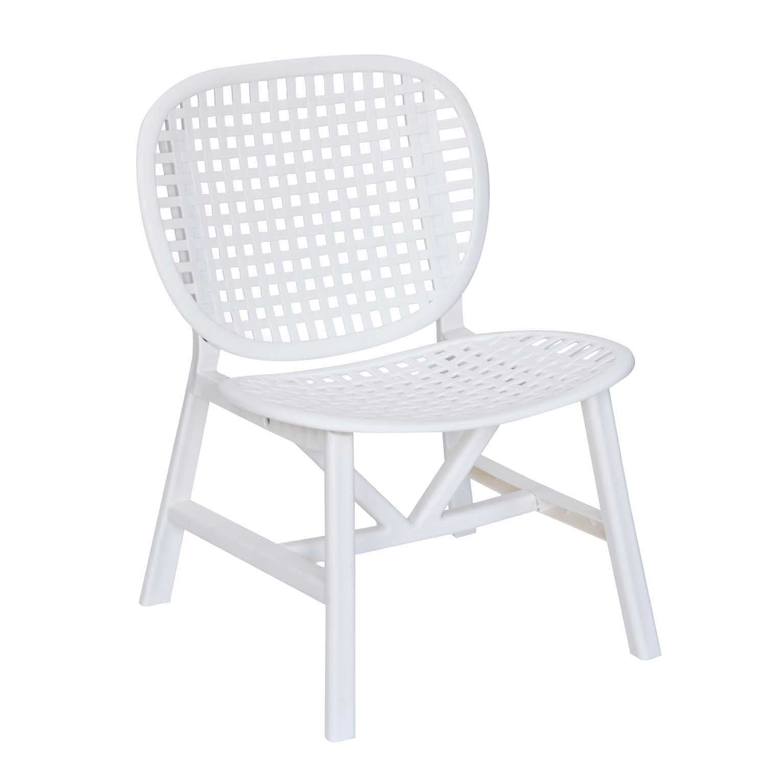 Nilkamal Arena Chairs and Crystal Glass Top Coffee Table Plastic Outdoor Set (Milky White)