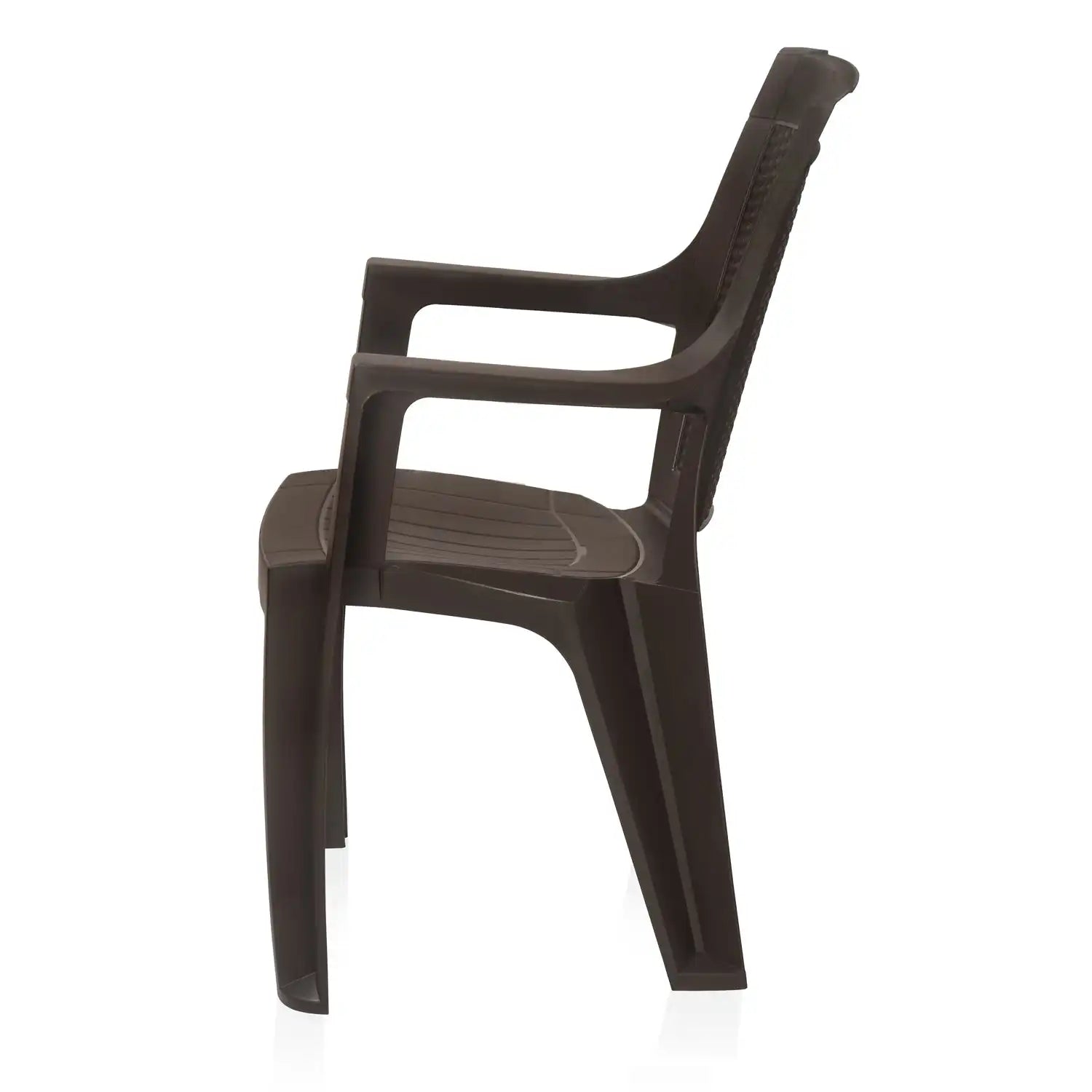 Nilkamal Mystique Plastic Outdoor Set with 4 Chairs and 1 Table (Season Rust Brown)