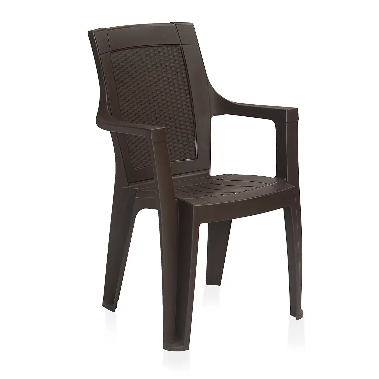 Nilkamal Mystique Plastic Outdoor Set with 2 Chairs and 1 Table (Season Rust Brown)