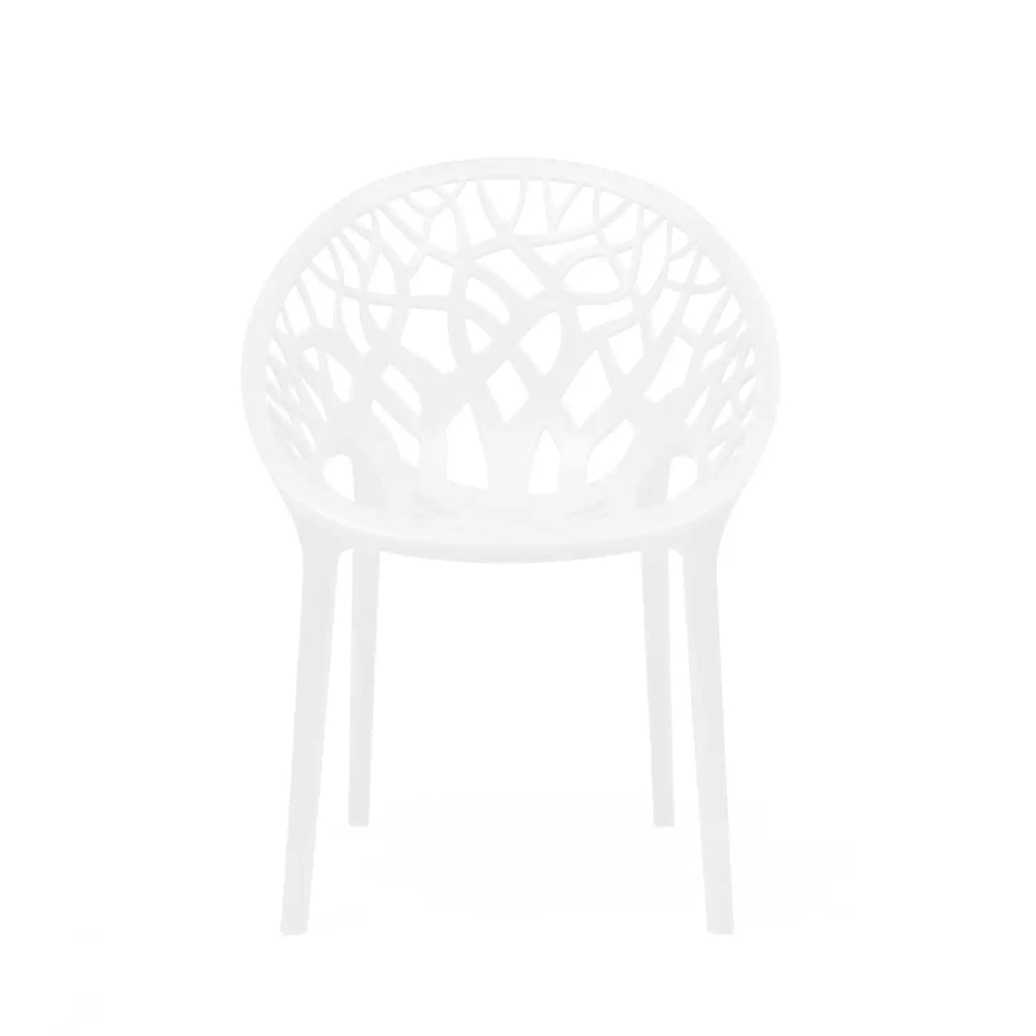 Nilkamal Crystal Plastic Outdoor Set with 2 Chairs and 1 Table (Milky White)