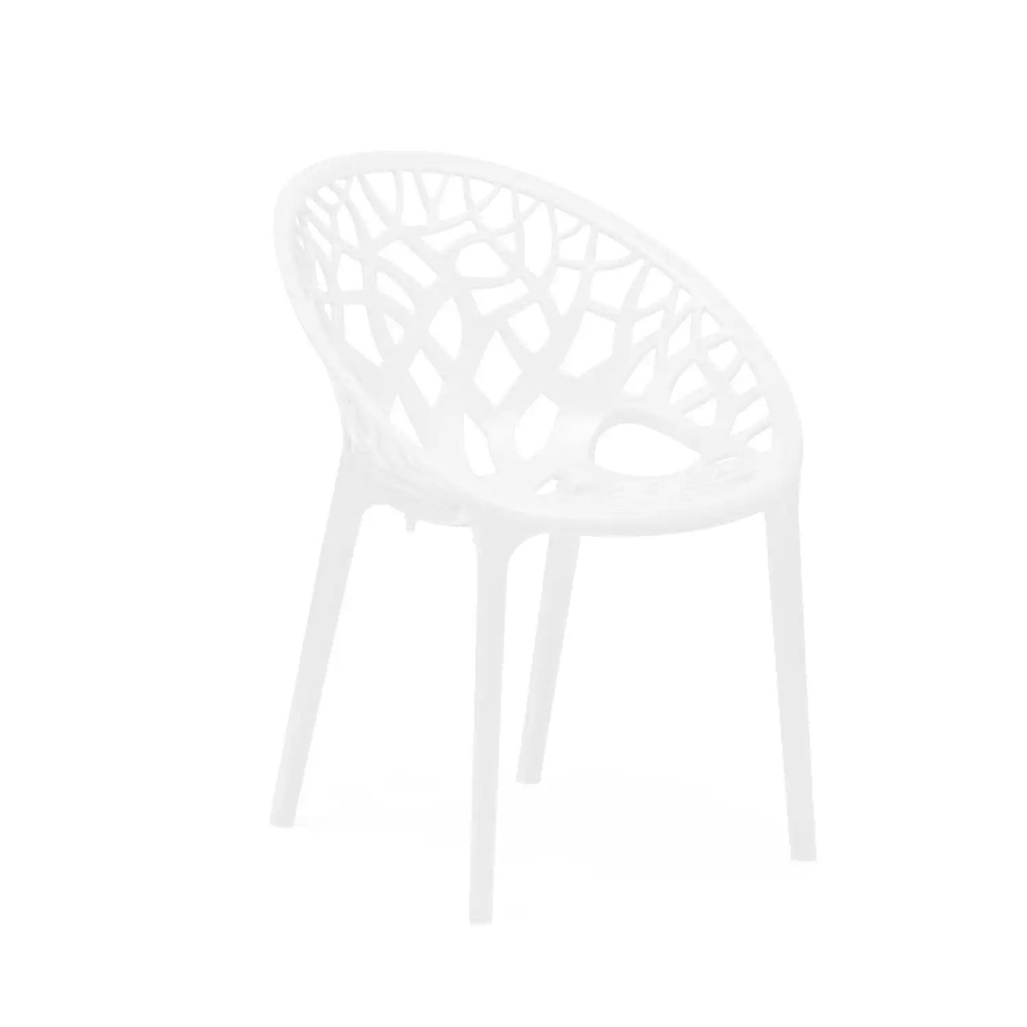 Nilkamal Crystal Plastic Outdoor Set with 2 Chairs and 1 Table (Milky White)