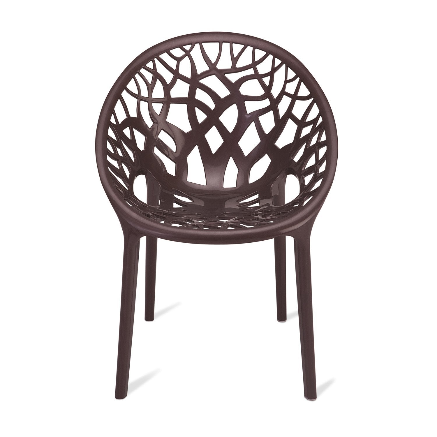 Nilkamal Crystal Chairs and Glass Top Coffee Table Plastic Outdoor Set (Weather Brown)