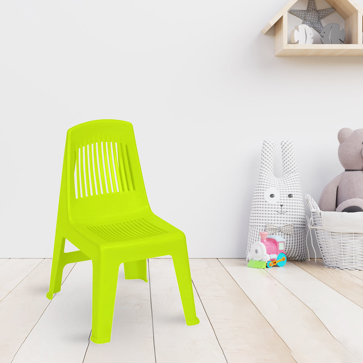Nilkamal CHR5027 Plastic Baby Armless Chair (Spring Green) — Nilkamal | VK Furniture Mangalore