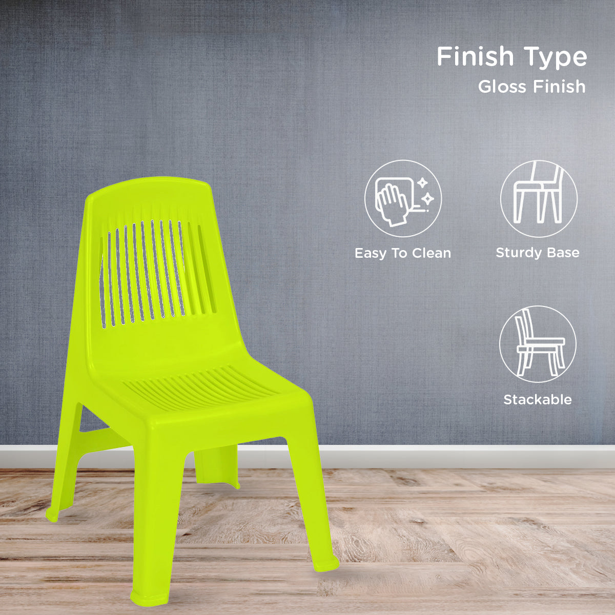 Nilkamal CHR5027 Plastic Baby Armless Chair (Spring Green)