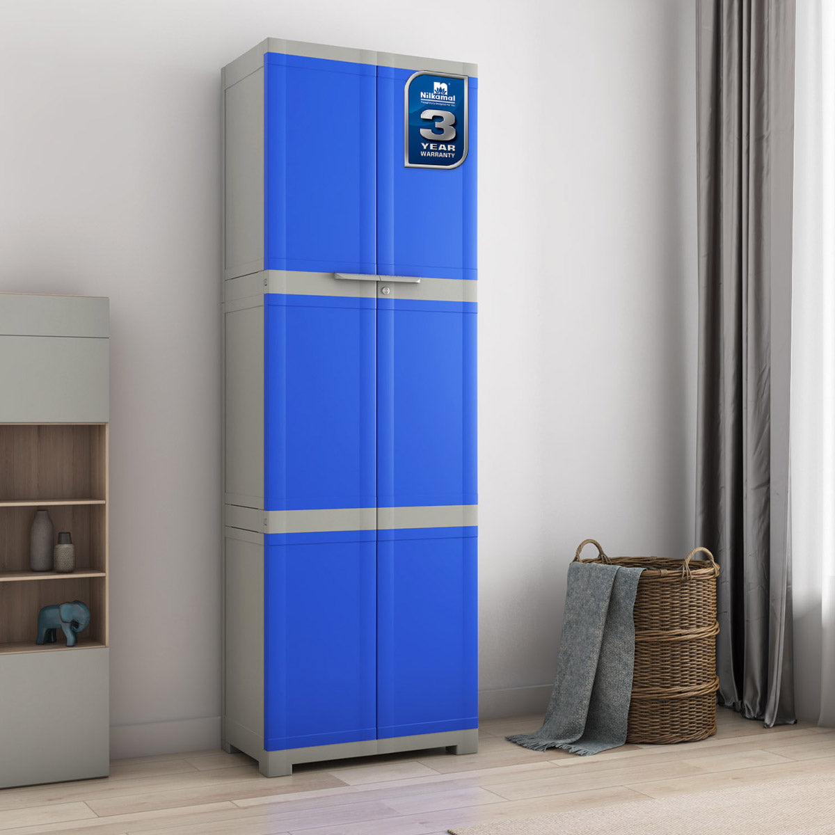 NILKAMAL FREEDOM MINI LARGE (FML) PLASTIC STORAGE CABINET (DEEP BLUE / GREY) — Nilkamal | VK Furniture Mangalore