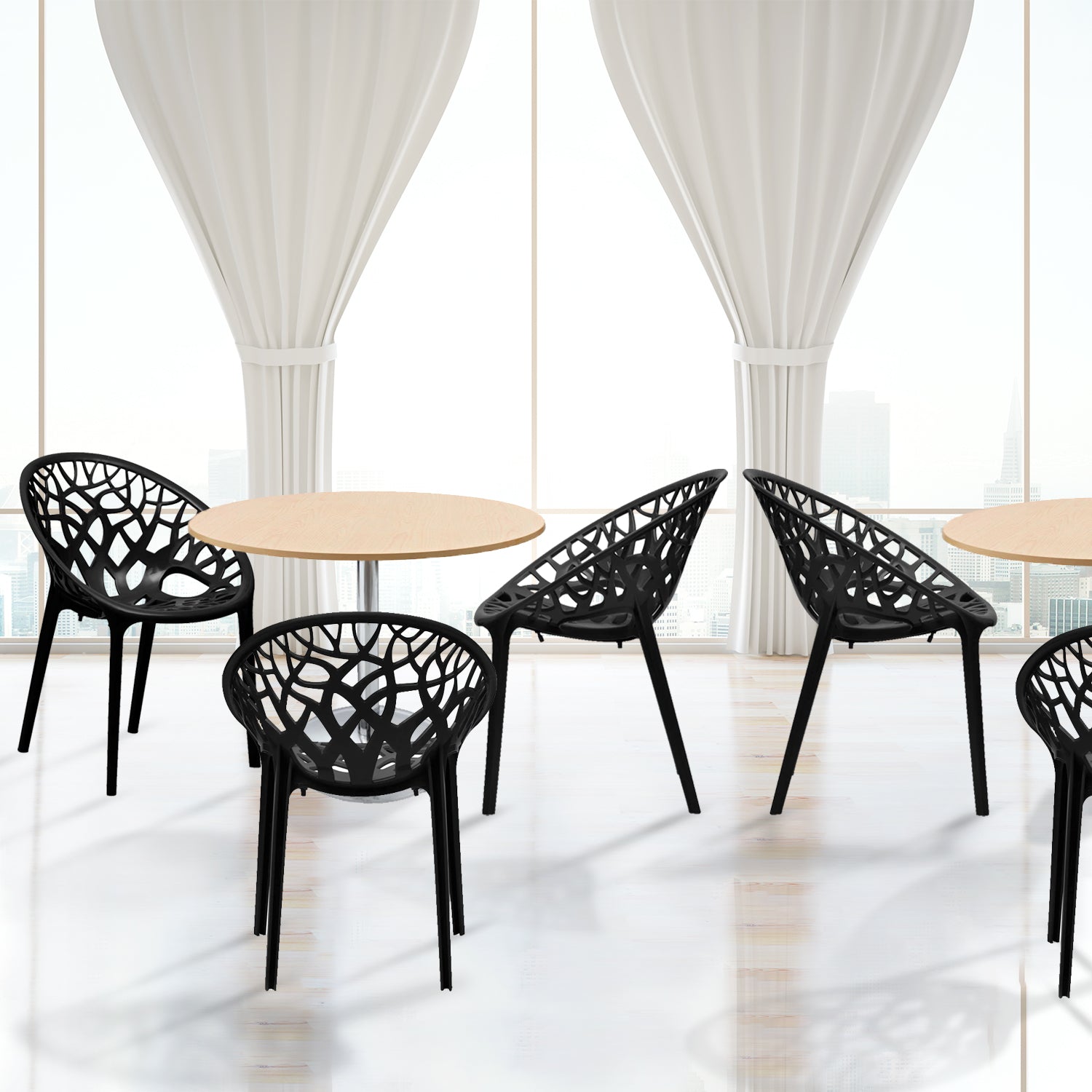 Nilkamal Crystal Polypropylene Premium Chair (Iron Black)
