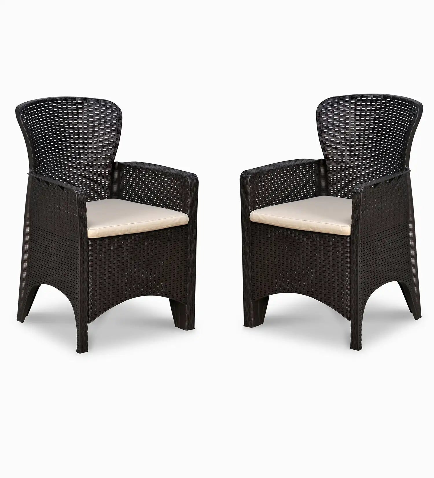 Nilkamal Breeze One Seater Plastic Sofa Chair with Cushion, Set of 2