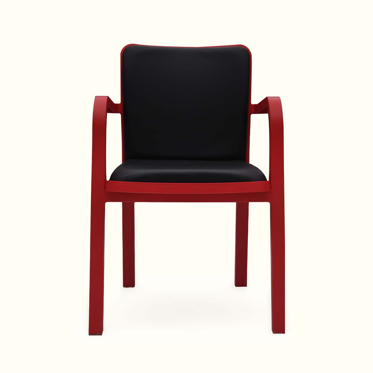 Nilkamal Luxe Full-Back Cushioned Plastic Chair (Bright Red & Black)