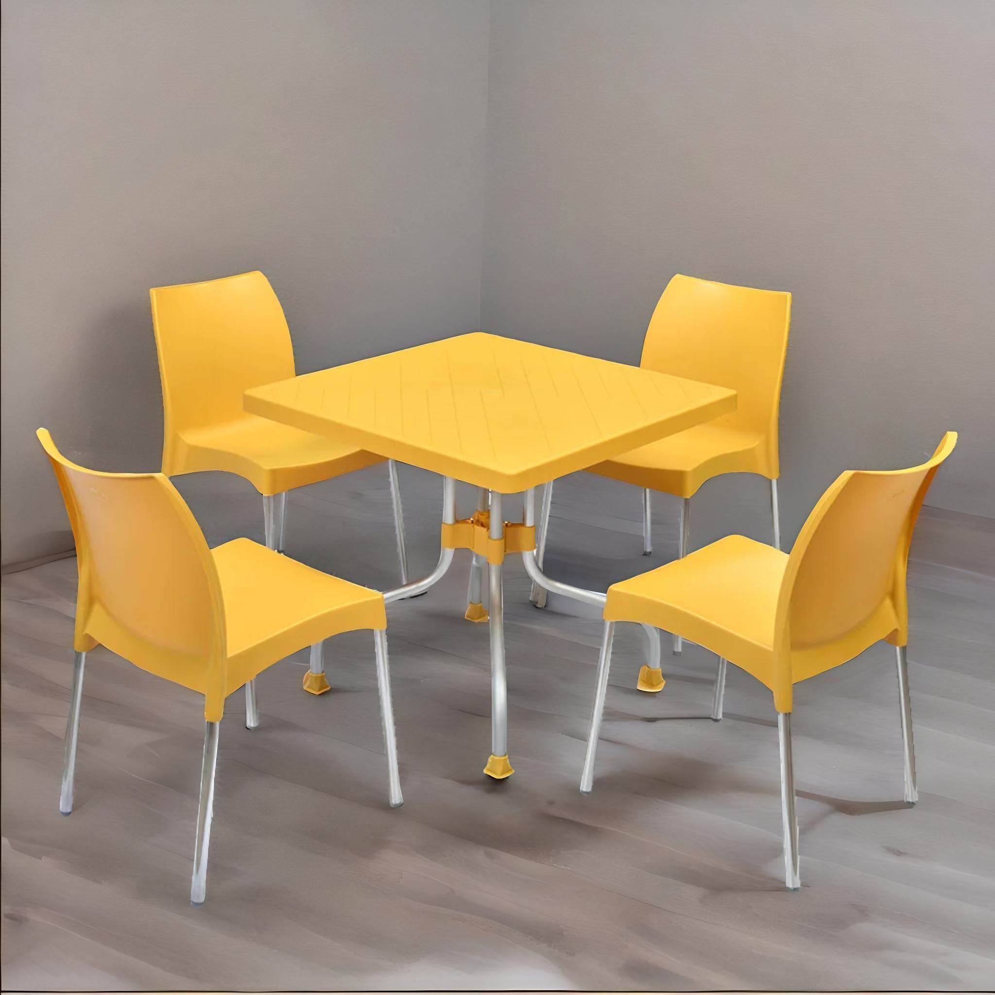 Nilkamal Orchid 1 + 4 Chair Plastic Dining Set — Nilkamal | VK Furniture Mangalore