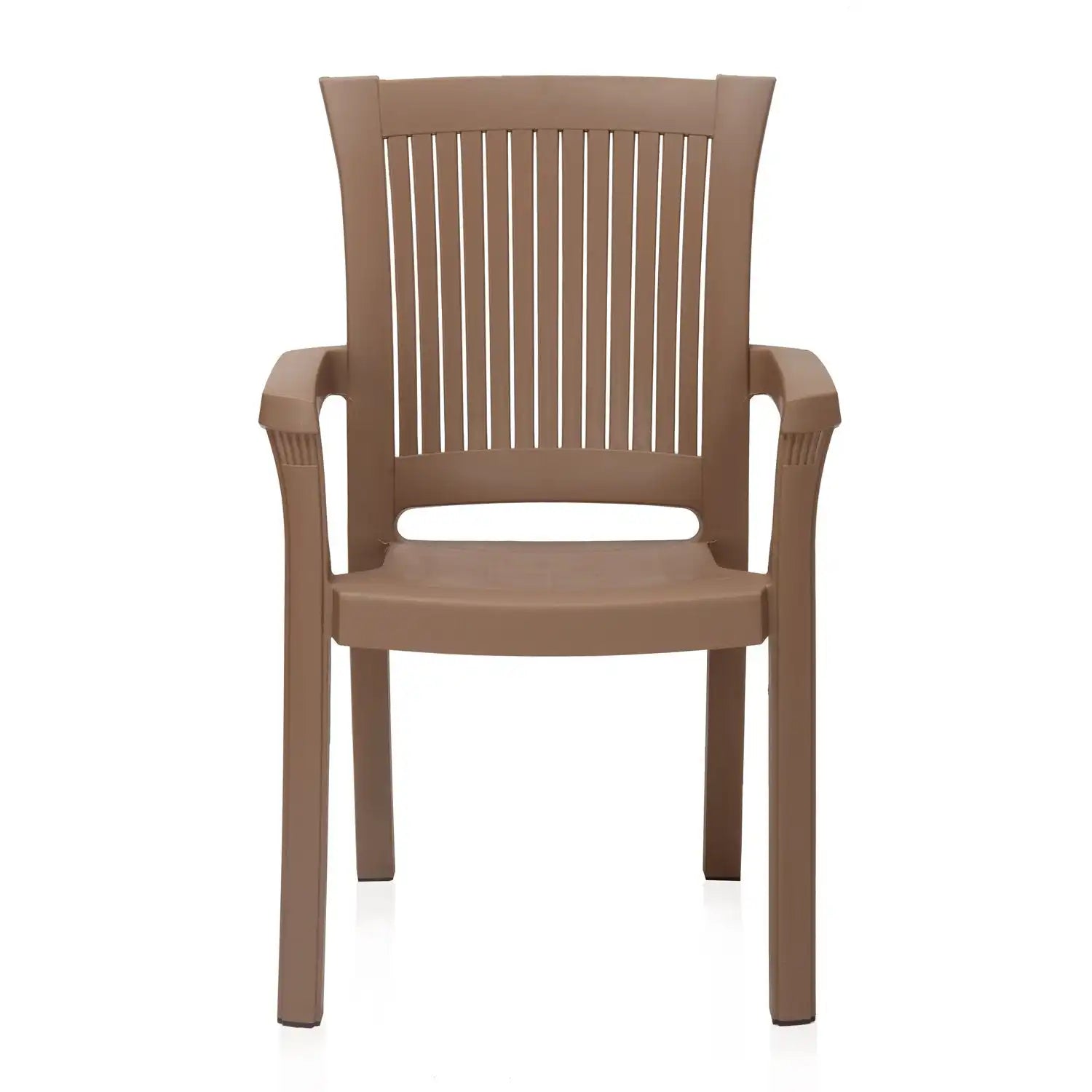 Nilkamal Platinum Premium Plastic Arm Chair (Rattan Dark Beige)