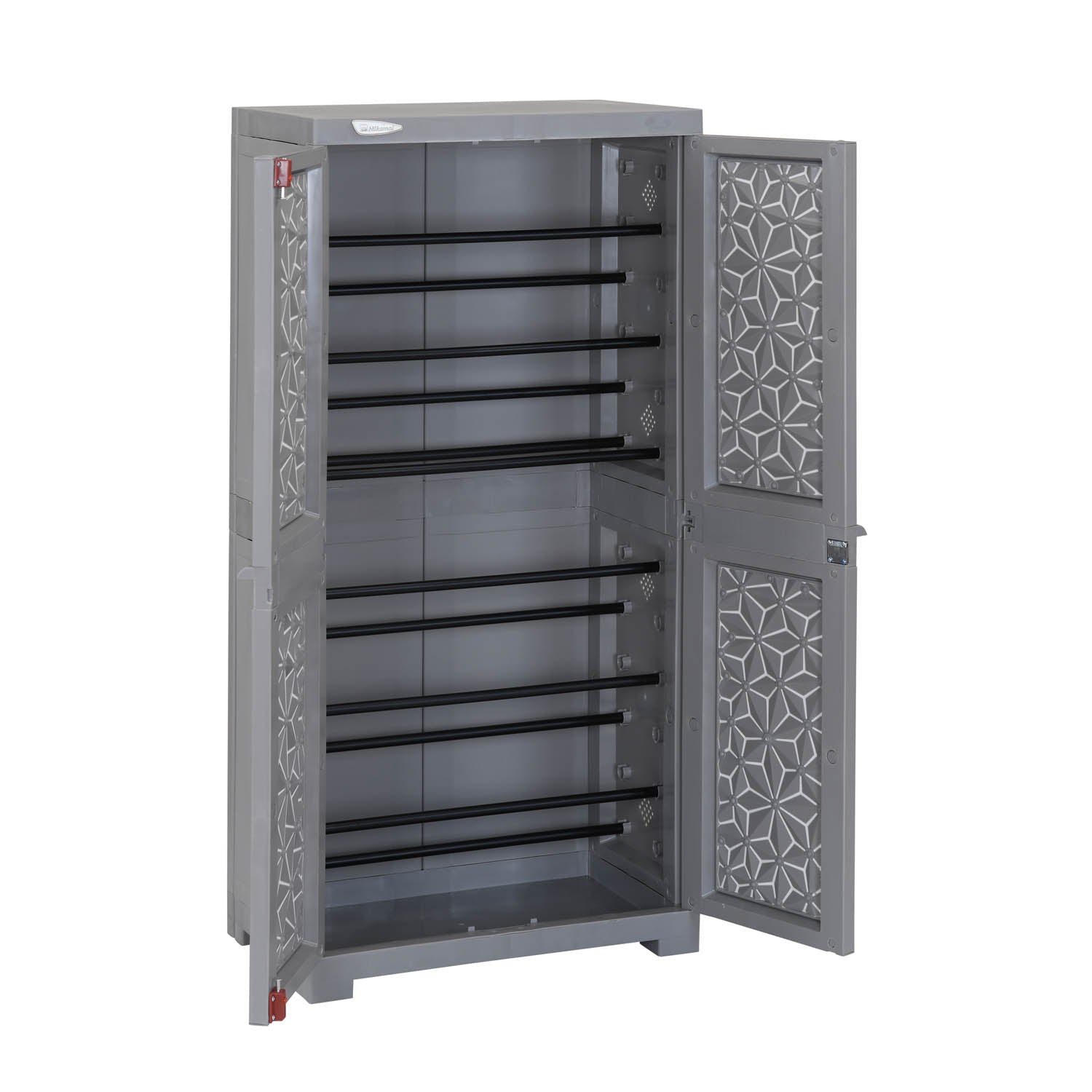 Nilkamal Freedom Star (FMSC18STR) Plastic Shoe Cabinet (Haze Grey & Milky White)