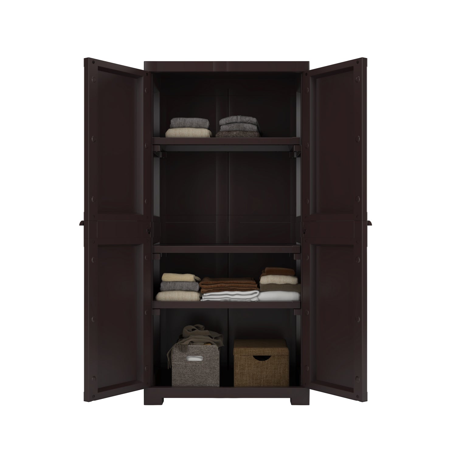 Nilkamal Freedom FMM Plastic Storage Cabinet (Weather Brown)