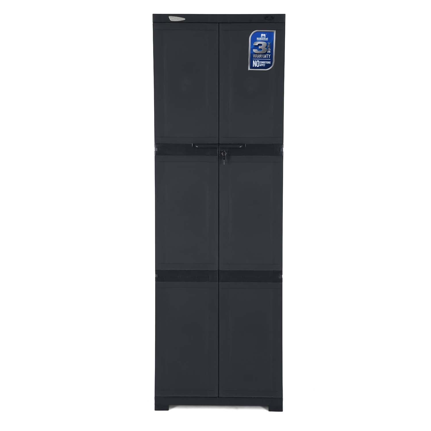 Nilkamal Freedom Large (FML) Plastic Storage Cabinet (Charcoal Grey)