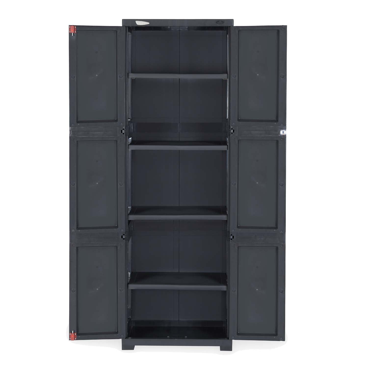 Nilkamal Freedom Large (FML) Plastic Storage Cabinet (Charcoal Grey)