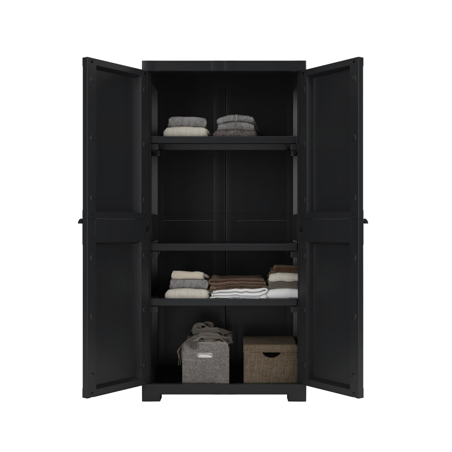 Nilkamal Freedom FMM Plastic Storage Cabinet (Charcoal Grey)