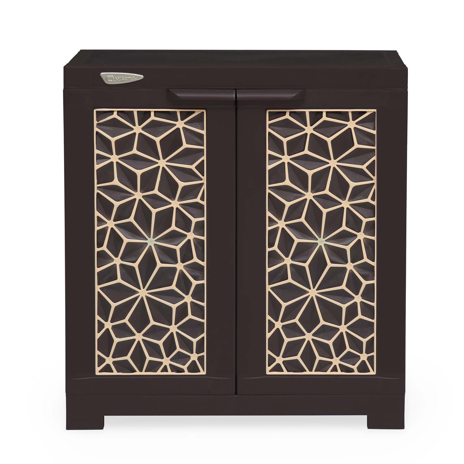 Nilkamal Freedom Star (FMSC09STR) Plastic Shoe Cabinet (Weather Brown & Biscuit)