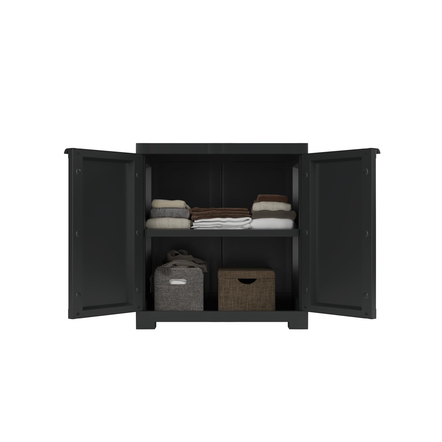 Nilkamal Freedom Small (FMS) Plastic Storage Cabinet (Charcoal Grey)