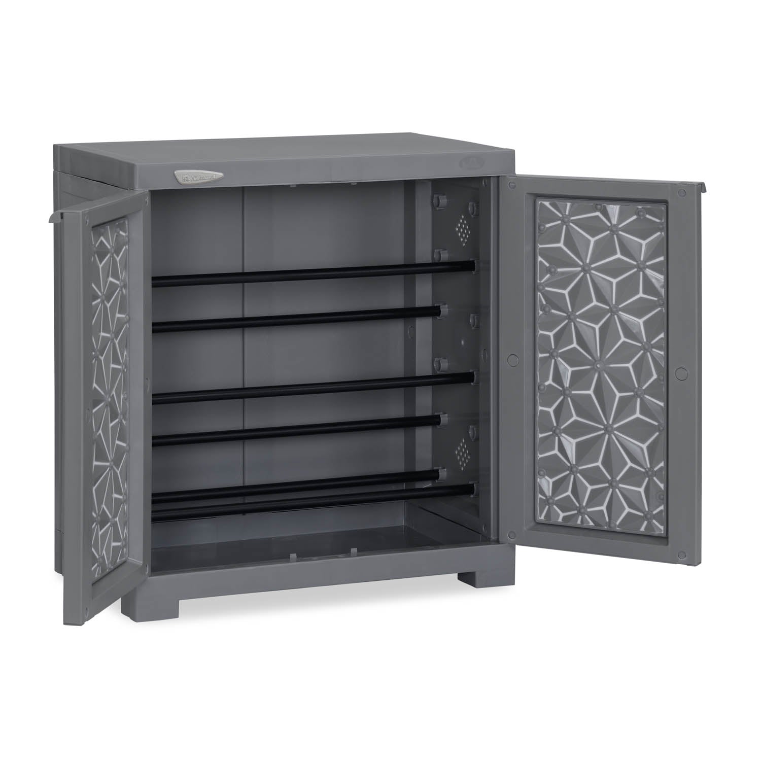 Nilkamal Freedom Star (FMSC09STR) Plastic Shoe Cabinet (Haze Grey & Milky White)