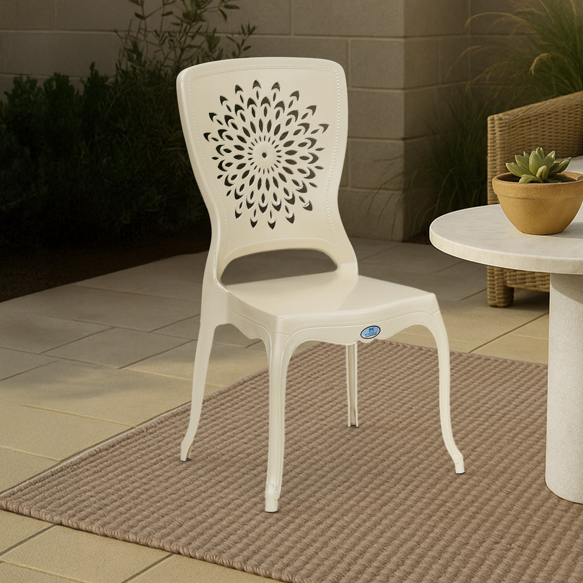 Nilkamal Aura Plastic Chair (Pearl White) — Nilkamal | VK Furniture Mangalore