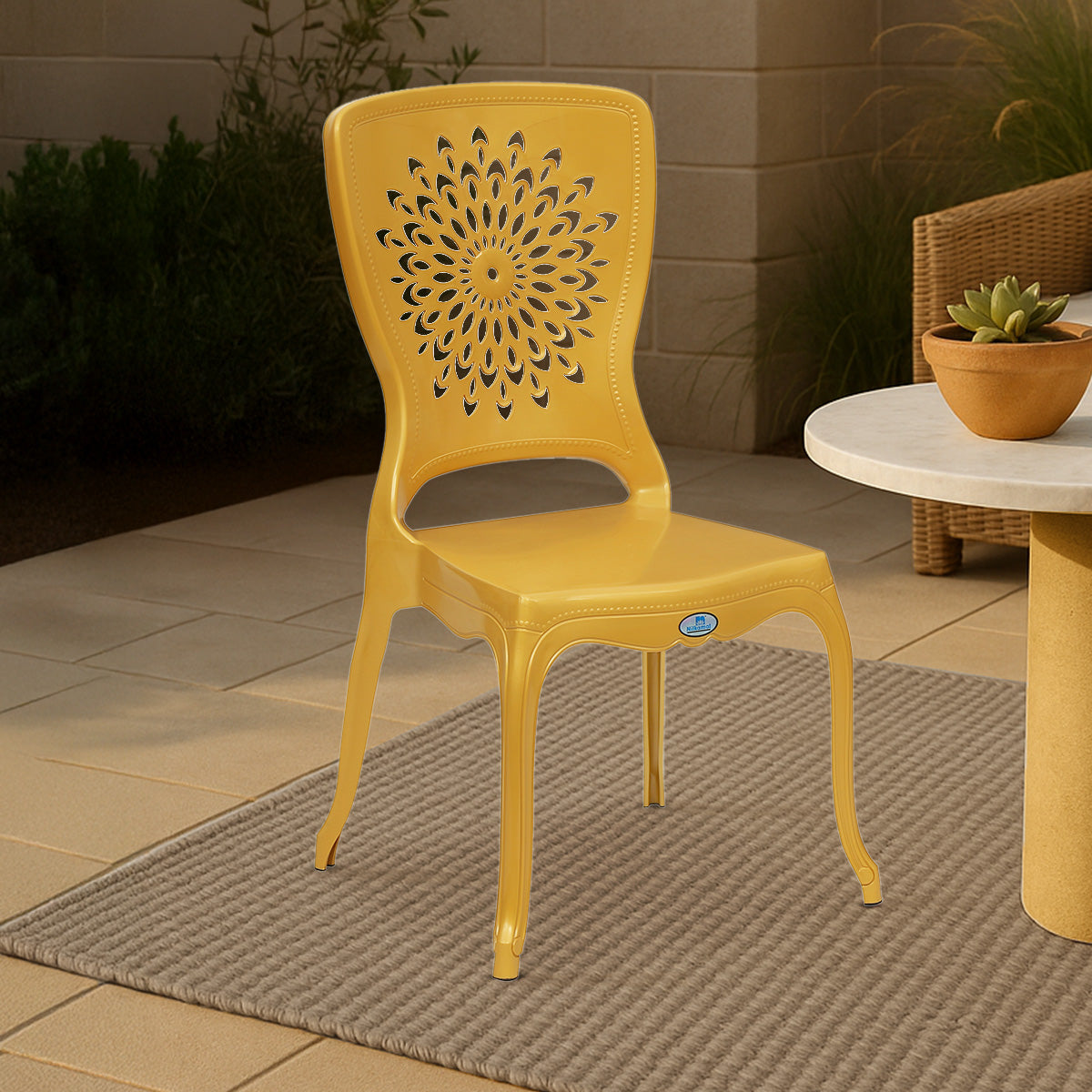 Nilkamal Aura Plastic Chair (Gold) — Nilkamal | VK Furniture Mangalore