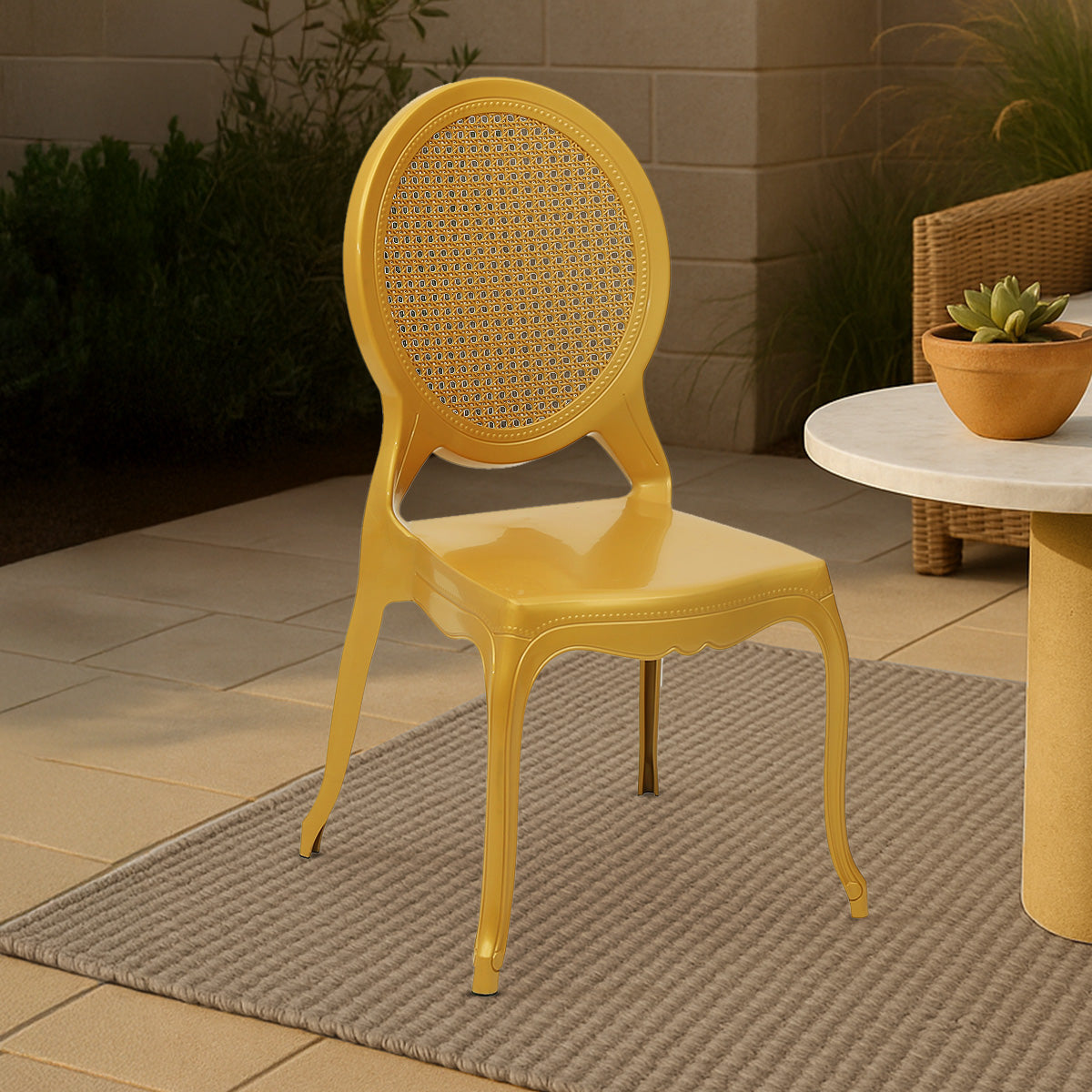 Nilkamal Grace Plastic Chair (Gold) — Nilkamal | VK Furniture Mangalore