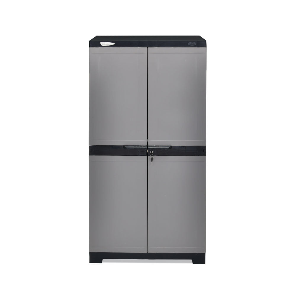 Nilkamal Freedom Mini Medium (FMM) Plastic Storage Cabinet/Bookshelf (Haze Grey/Charcoal Grey)