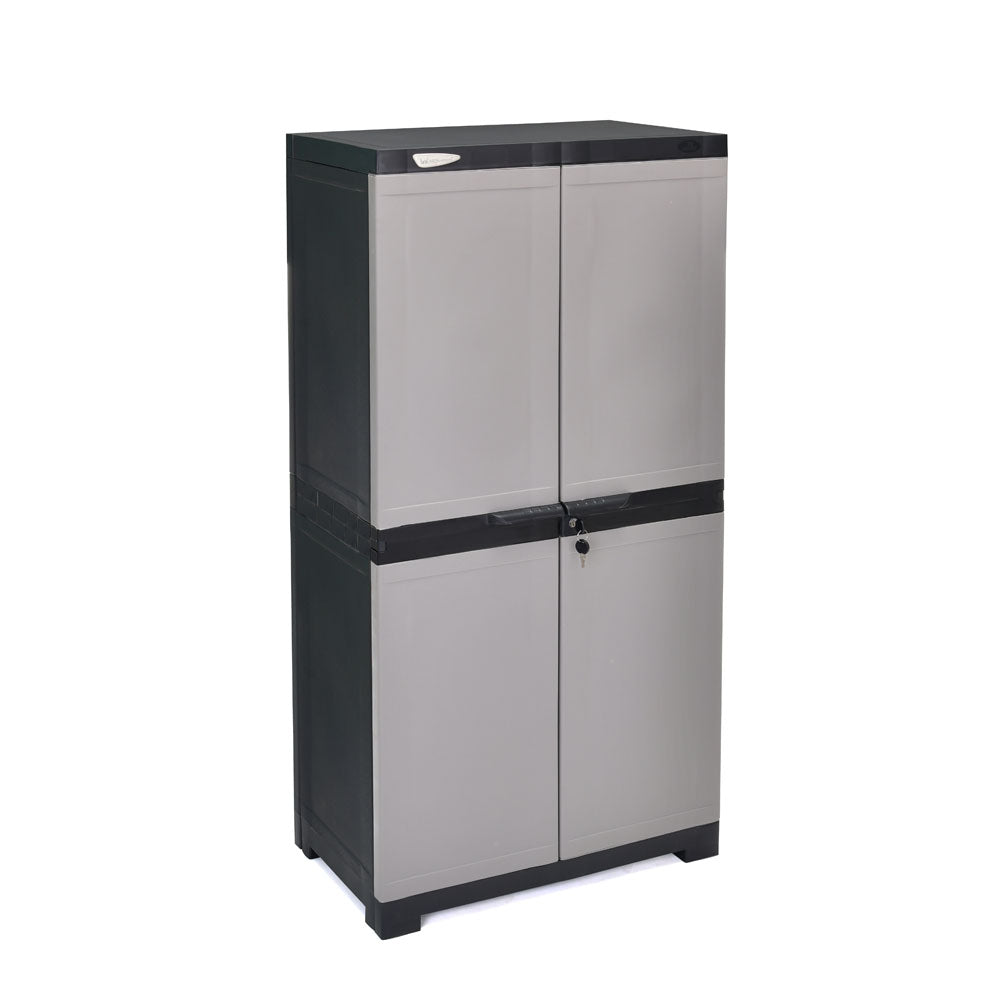 Nilkamal Freedom Mini Medium (FMM) Plastic Storage Cabinet/Bookshelf (Haze Grey/Charcoal Grey)