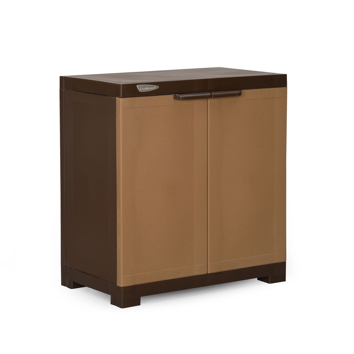 Nilkamal Freedom Mini Small (FMS) Compact Plastic Kids Storage Cabinet/Bookshelf (Sandy & Dark Brown)