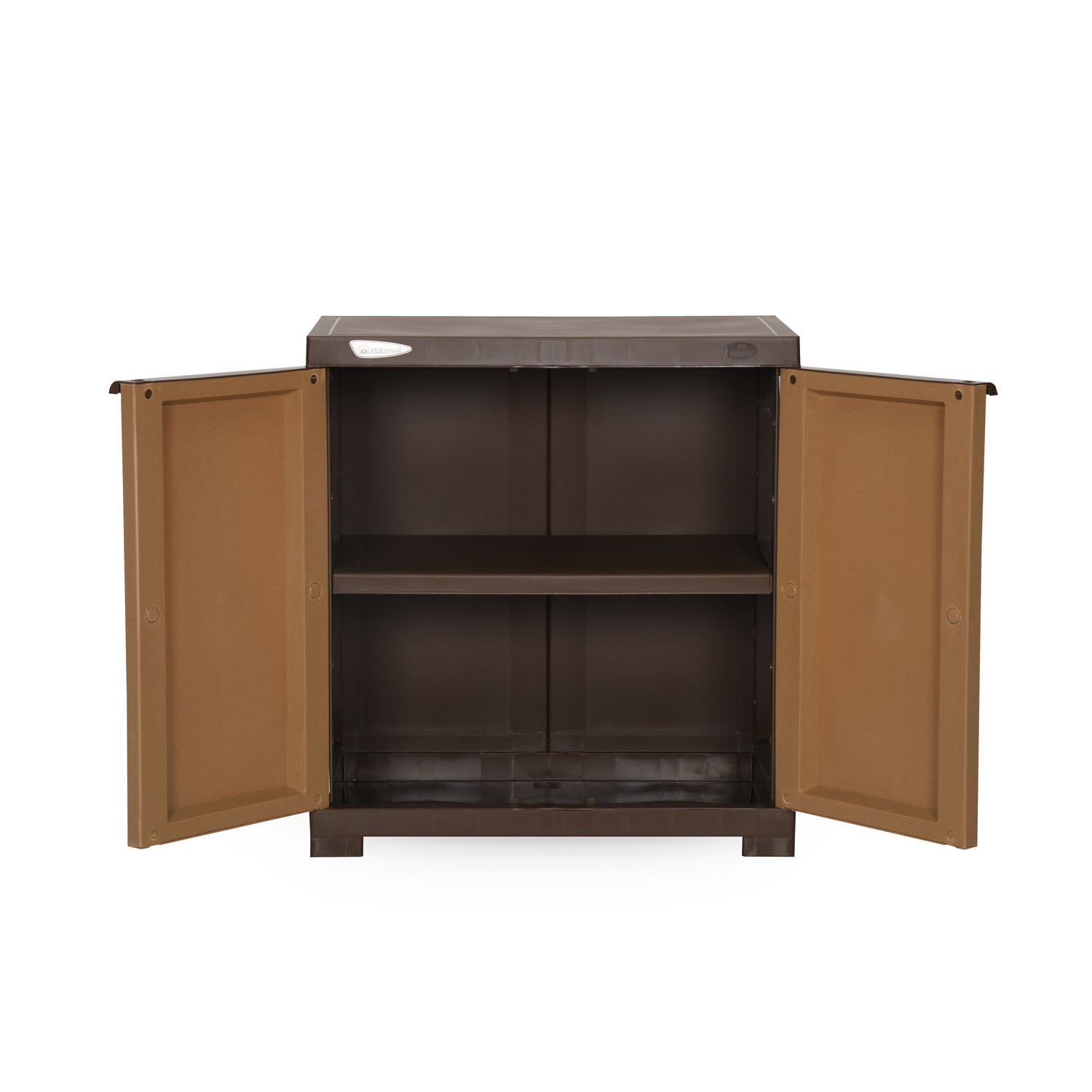 Nilkamal Freedom Mini Small (FMS) Compact Plastic Kids Storage Cabinet/Bookshelf (Sandy & Dark Brown)
