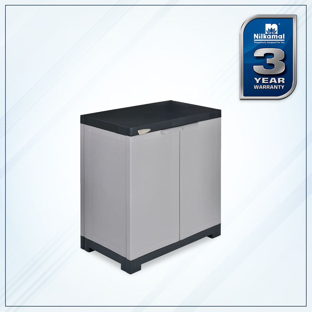 Nilkamal Freedom Mini Small (FMS) Plastic Storage Cabinet/Bookshelf (Haze Grey/Charcoal Grey)