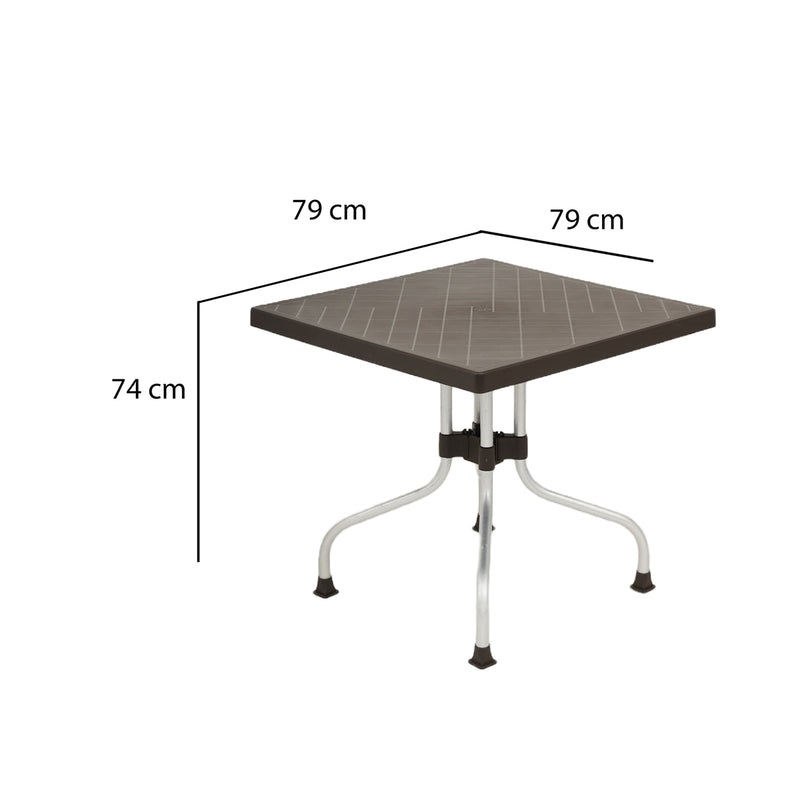 Nilkamal Orchid 1 + 4 Chair Plastic Dining Set (Season Rust Brown)