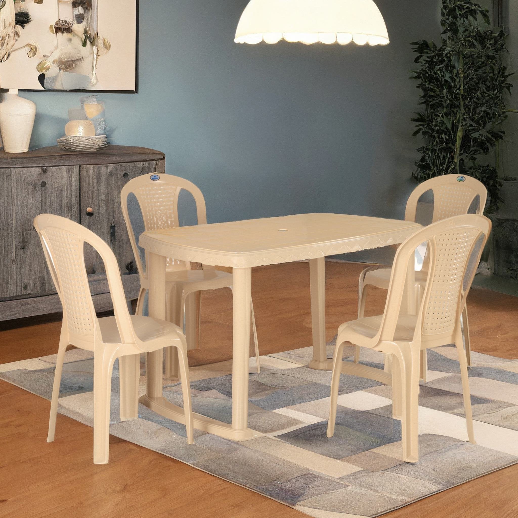 NILKAMAL SHAHENSHAH 4 SEATER DINING SET — Nilkamal | VK Furniture Mangalore