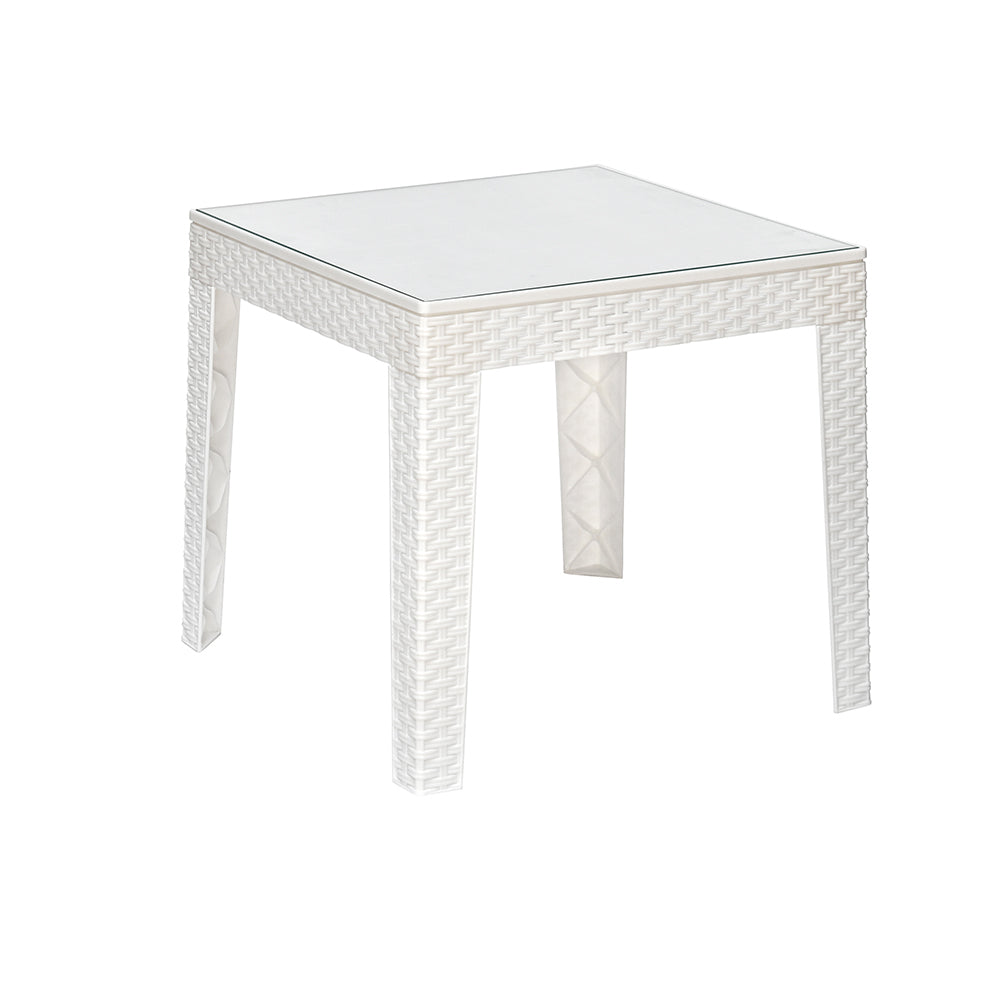 Nilkamal Breeze Center Table with Glass (Milky White)