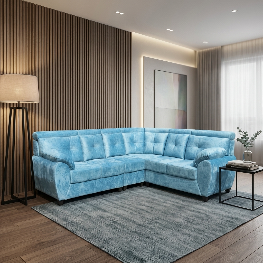VK BLUE BELL CORNER SOFA SET