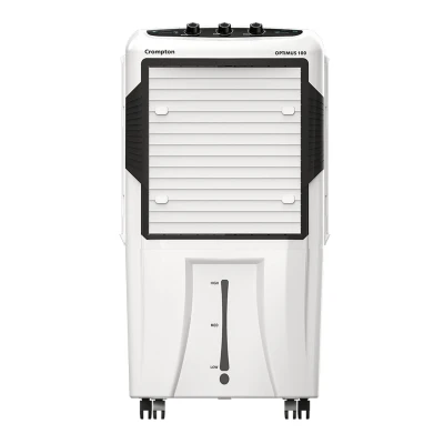 Crompton Optimus 100L Desert Air Cooler for Home | Cools Upto 650 Sq. Ft Large Rooms| 5500m3/hr Air Delivery | High Density Honeycomb Pads for Fast Cooling | Ice Chamber |3 Year Brand Warranty
