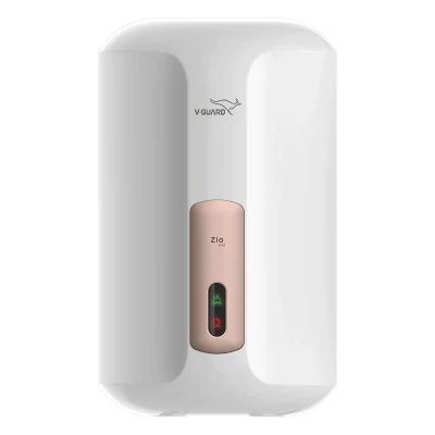 V-Guard Zio Pro 3 Litre Instant Water Heater | Advanced Multi-Layered Safety | 3000 W Powerful Heating | Suitable For Kitchen & Bathroom | 5 Year Tank Warranty by V-Guard | White-Metallic Rose Gold — VK Furniture & Electronics | VK Furniture Mangalore