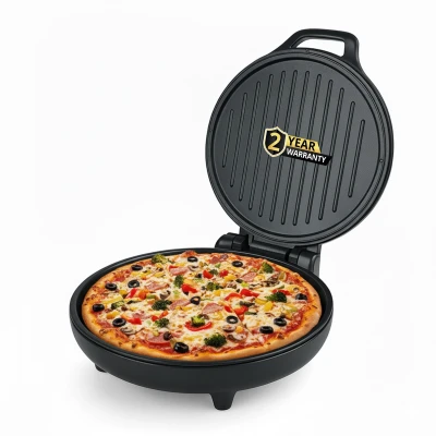 iBELL Electric Pizza Maker & Multi-Purpose Grill - 1500W | Dual Heating Control, 180Â° Opening | Ideal for Pizza, Sandwiches, Dosa & Roti | 2-Year Warranty (Black) — VK Furniture & Electronics | VK Furniture Mangalore