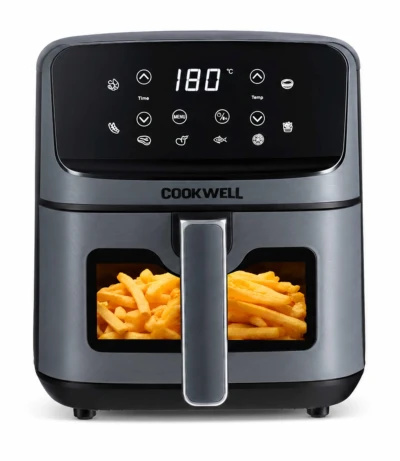 Cookwell Air Fryer - 5L With See Through Window - 1400W (Grey & Black)