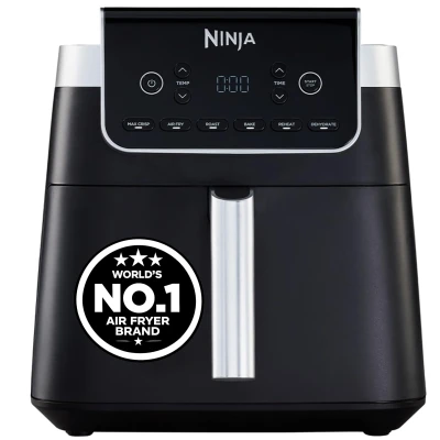 Ninja Air Fryer MAX PRO 6.2L (AF180IN) 2000W Max Crisp Technology Variable Air Flow PFOA-Free Non-Stick 6-in-1 Air Fry, Roast, Bake & More Cook from Frozen to Crispy, black