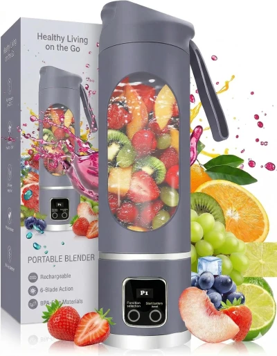 10 Blade Usb-JuicerBottle Portable Usb Juicer Electric Usb Juice Maker Mixer Bottle Blender Grinder Mixer,10 Blades Rechargeable Bottle, Shake Fruit & Vegetable, Juice Blender,Grinder (Purple)