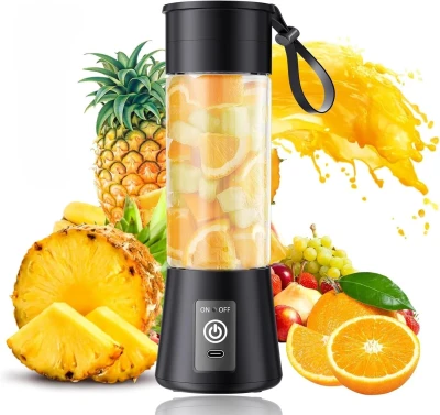 Portable Juicer Blender with 6-Blade, USB Rechargeable, Personal Smoothie Maker, Protein Shake Mixer, Built-In Bottle, for Home, Travel and Gym — VK Furniture & Electronics | VK Furniture Mangalore