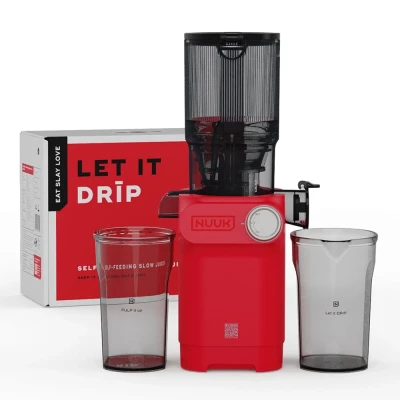 NUUK DRIP Cold Press Juicer For Home | Max Nutrition | Easily Juices Hard Fruits & Veggies | No Chopping with 108mm Wide Chute | Easy Assembly & Cleaning | Tritan Jars for Max Safety | 6 Year Warranty — VK Furniture & Electronics | VK Furniture Mangalore