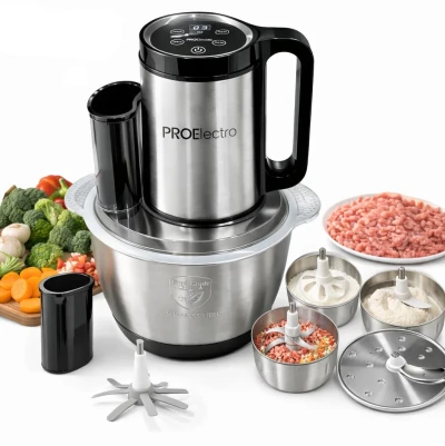 Electric Chopper For Kitchen Use 700 Watts Powerfull 100% Pure Copper Motor | 7 Attachments With Touch Control | 7-in-1 Food Processor, Meat & Vegetable Chopper (3 Liter)
