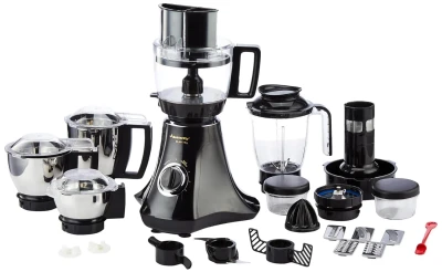 Butterfly Elektra 750 Watts Food Processor with 6 Jars & 9 Attachments | FPSS Technology (Food Processor Selective Speed) LED Indicator | Smart Grind & Store Jar | 7 Years Warranty for Motor | Black