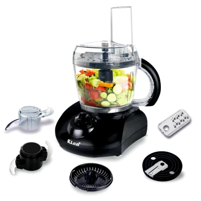 Rico 400 Watts Japanese Technology Mini Food Processor Atta Maker for Kitchen | 1 Year Warranty | Dough Kneader, Chopper, Shredder & Juicer | Black