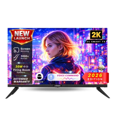 Uniboom_Optima Series 60 cm (24 Inch) HD Smart LED TV |Voice Control App, 30W Sonic Boom Speakers, 5000+ Fr...